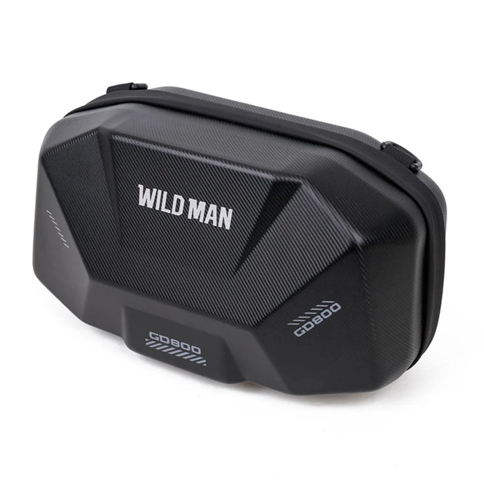WILD MAN GD800 4L Electric Bike Rear Seat Bag EVA Hard Shell Waterproof Tail Box with Lock for E-bike Motorcycle - Black - 1
