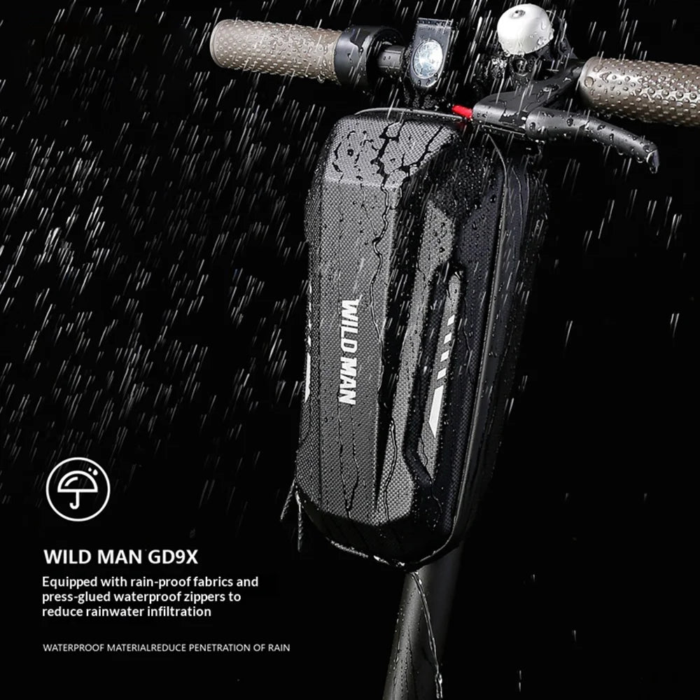 WILD MAN GD9 Electric Scooter Front Bag Waterproof EVA Hard Shell Bike Handlebar Storage Bag - Black/3L - 5