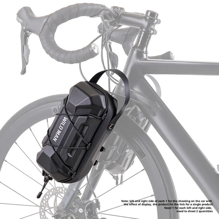 WILD MAN GD6X PLUS 3L Front Frame Bag Quick Release EVA Hard Shell Bicycle Fork Bag for E-Scooter Folding Bike - Black/3L - 6