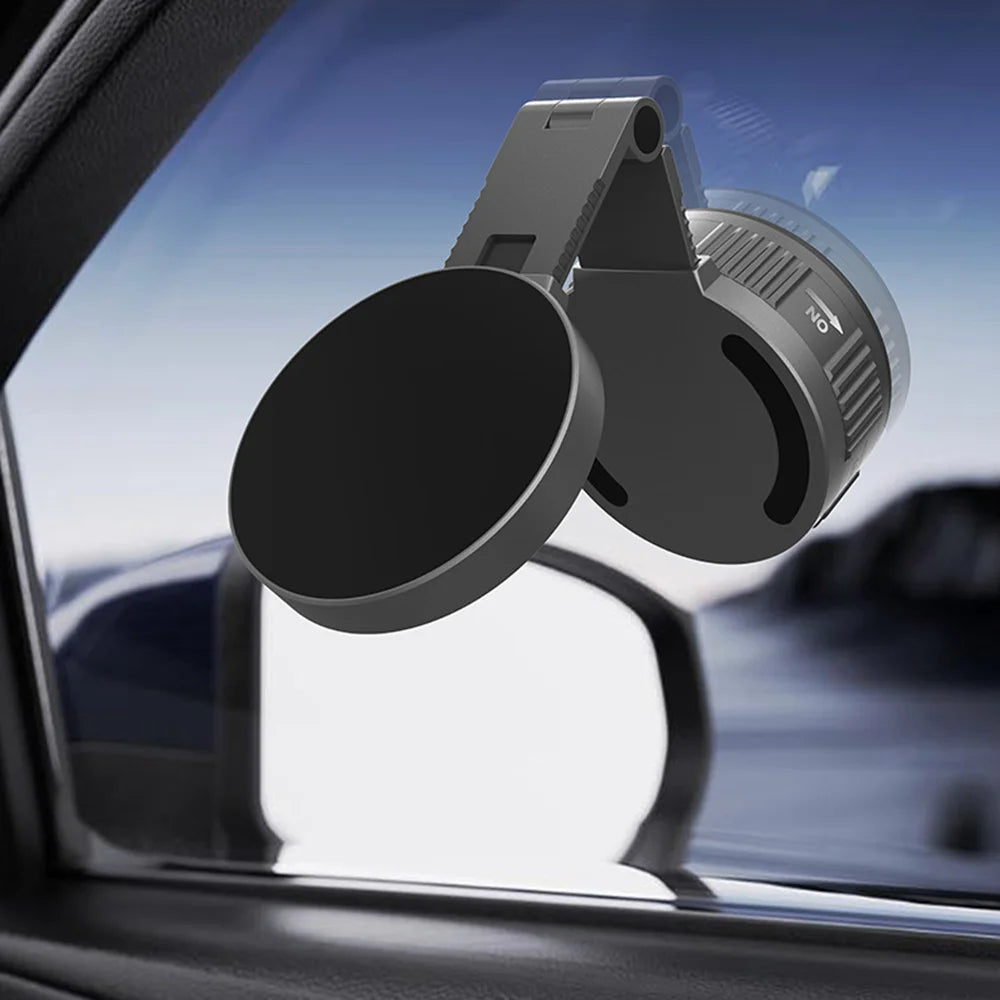 ML255 Magnetic Car Phone Holder Foldable Vacuum Suction Mount Cellphone Stand for Windshield - Black - 6