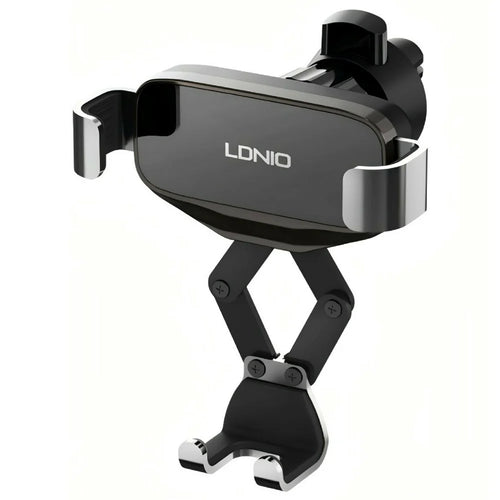 LDNIO MG13 Gravity Car Mount Air Vent Universal Phone Holder with Silicone Pads 360 Degree Rotatable Auto-Grip Mechanical Stand - Black - 1