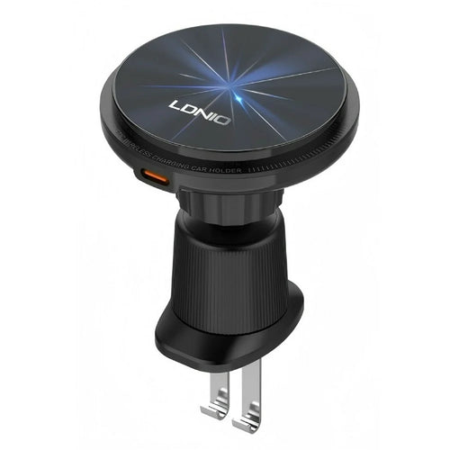 LDNIO MA23 15W Magnetic Wireless Car Charger Stand QI Fast Charging Air Vent Phone Holder Mount - Black - 1