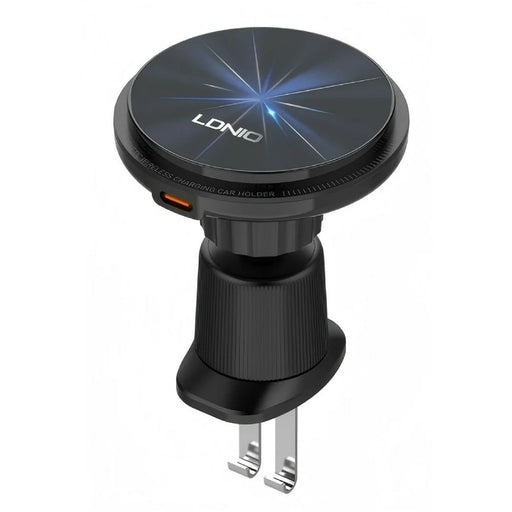 LDNIO MA23 15W Magnetic Wireless Car Charger Stand QI Fast Charging Air Vent Phone Holder Mount - Black - 1
