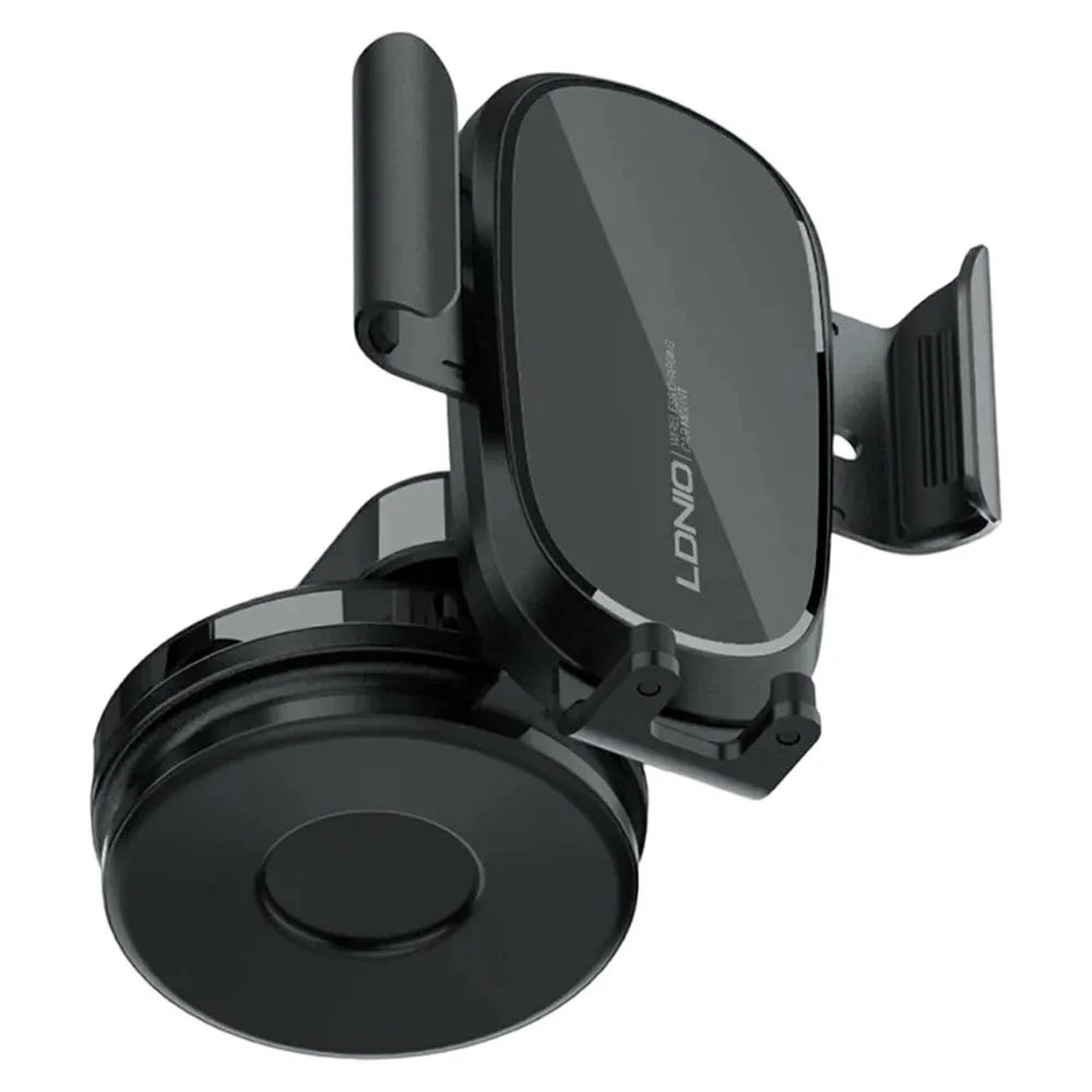 LDNIO MW21 15W Qi Wireless Charging Car Mount Electric Auto-Sensing Auto Clamp Air Vent Phone Holder - Black - 1