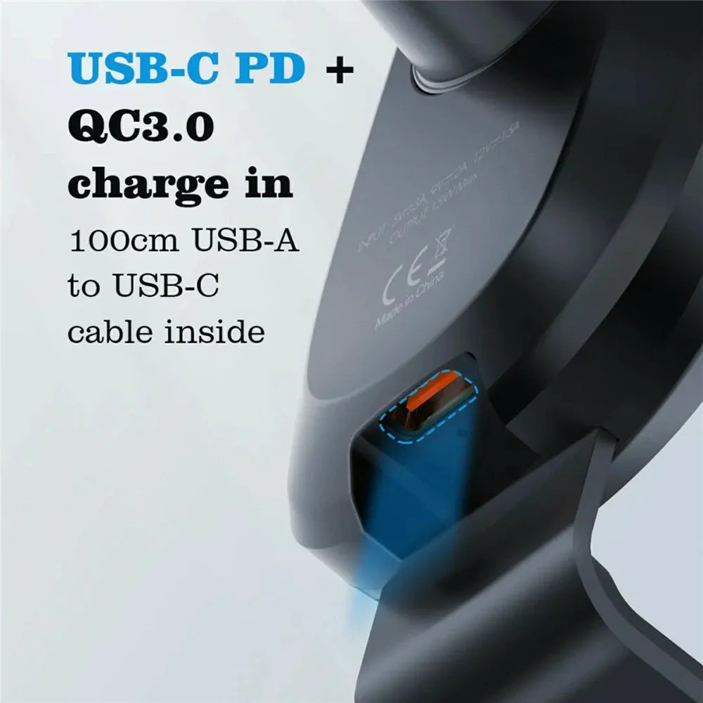 LDNIO MW21 15W Qi Wireless Charging Car Mount Electric Auto-Sensing Auto Clamp Air Vent Phone Holder - Black - 3