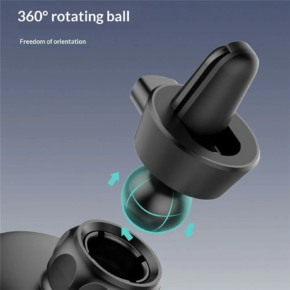 LDNIO MA20-1 15W Magnetic Qi Wireless Charger Car Mount Gravity Positioning Air Vent Phone Holder with Carbon Fiber Texture - Black - 3