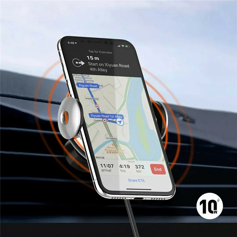 LDNIO MA02 15W Qi Wireless Fast Charging Charger Car Mount Auto-Clamping Infrared Sensor 360 Degree Air Vent Phone Holder - Black - 3