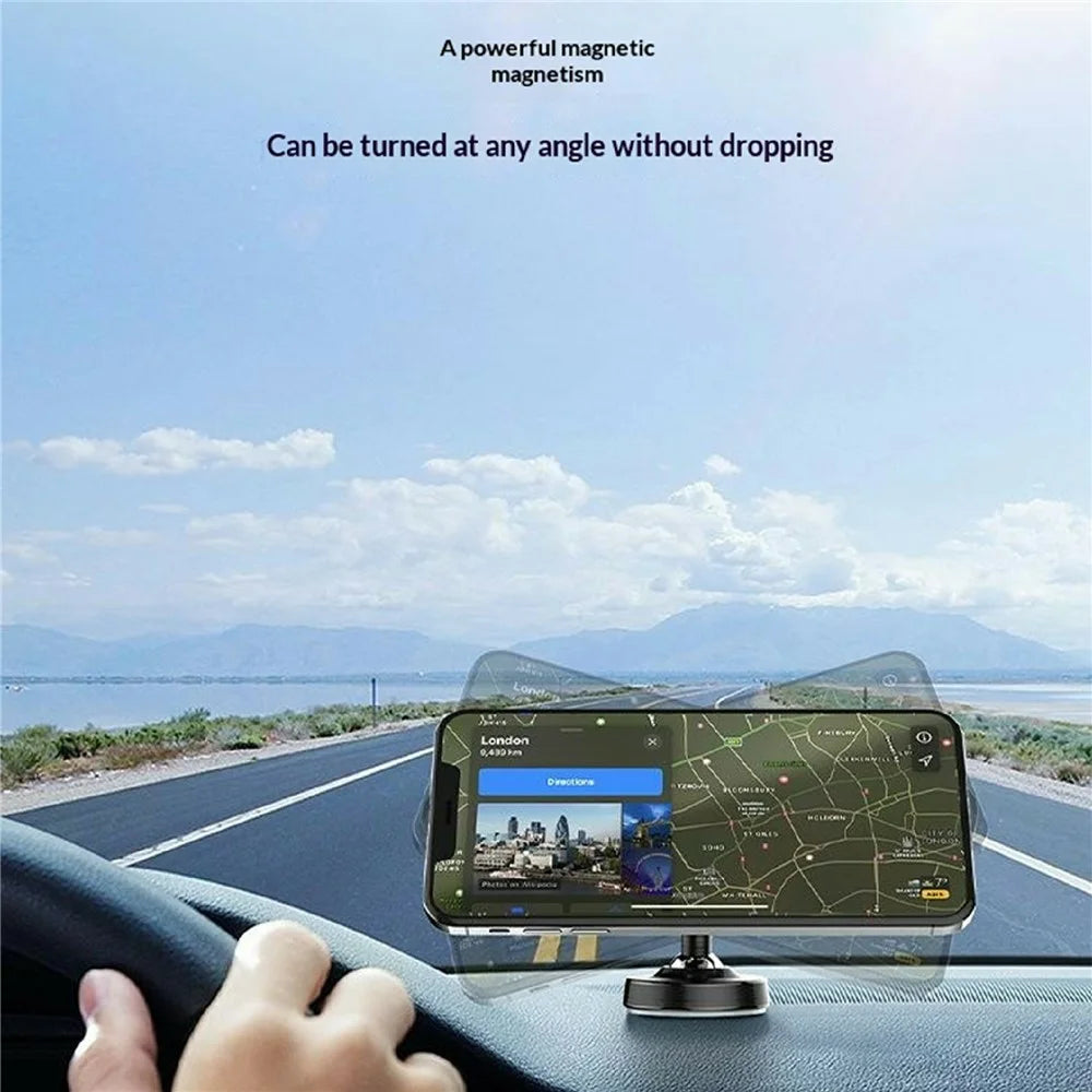 LDNIO MG08 Mini Magnetic Car Phone Holder 360 Degree Rotation Universal Desktop Car Mount Stand - Black - 2