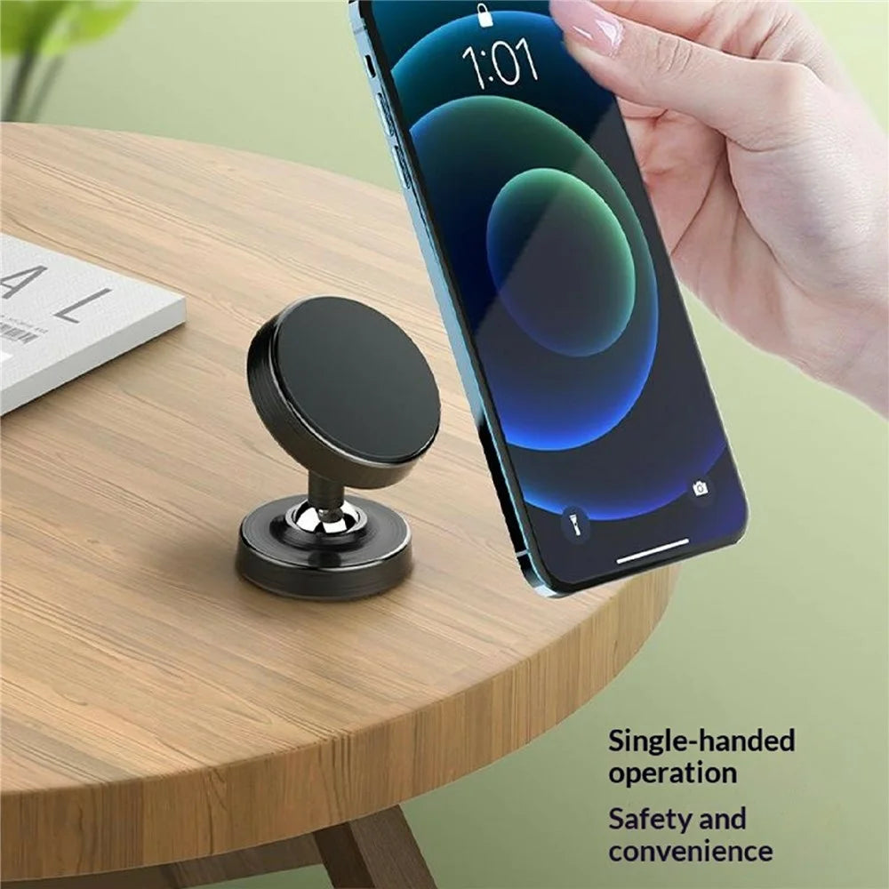LDNIO MG08 Mini Magnetic Car Phone Holder 360 Degree Rotation Universal Desktop Car Mount Stand - Black - 5