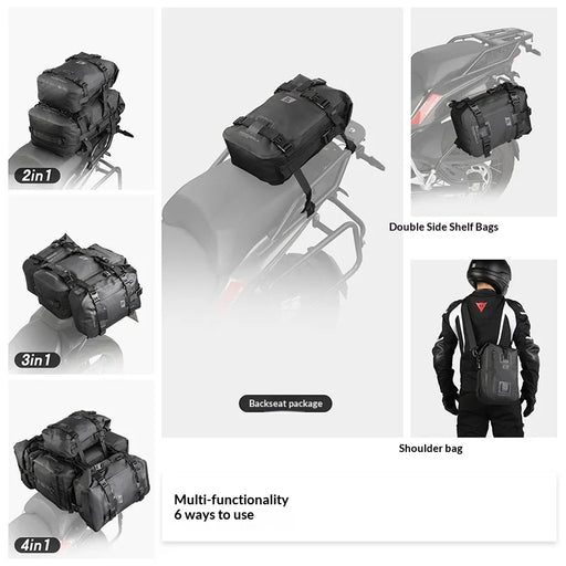 RHINOWALK MT2215 15L Motorcycle Tail Bag Waterproof Rear Seat Cargo Rack Bag for Touring Adventure - MT2215GR Olive Green - 2