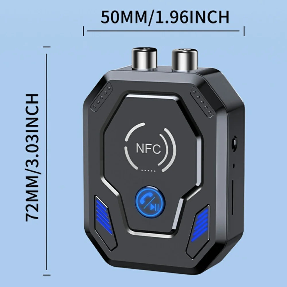 W24 NFC Bluetooth-compatible 5.4 Audio Transceiver Car Audio Adapter with AUX + RCA Dual Port & TF Card Slot for Speakers - 7