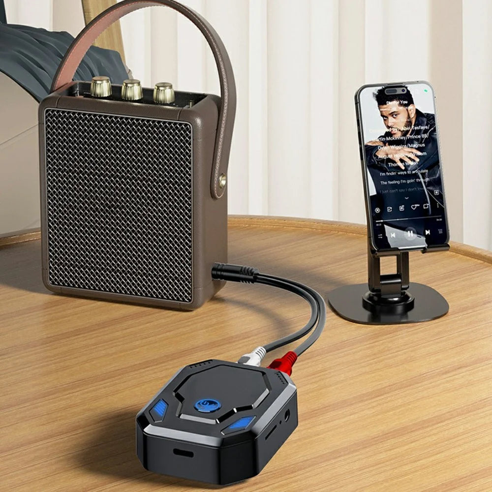 W25 Bluetooth-compatible 5.4 Audio Transceiver with AUX + RCA Dual Port & TF Card Slot Car Audio Adapter for Speakers - 6