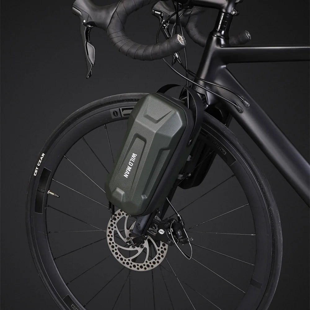 WILD MAN GD99X Plus EVA Hard Shell Electric Scooter Handlebar Bag Quick Release Waterproof Bike Front Bag for E-Scooter Bicycle - Black|2.8L - 6