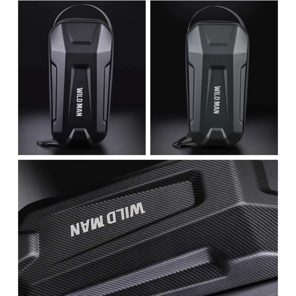 WILD MAN GD99X Plus EVA Hard Shell Electric Scooter Handlebar Bag Quick Release Waterproof Bike Front Bag for E-Scooter Bicycle - Black|2.8L - 7