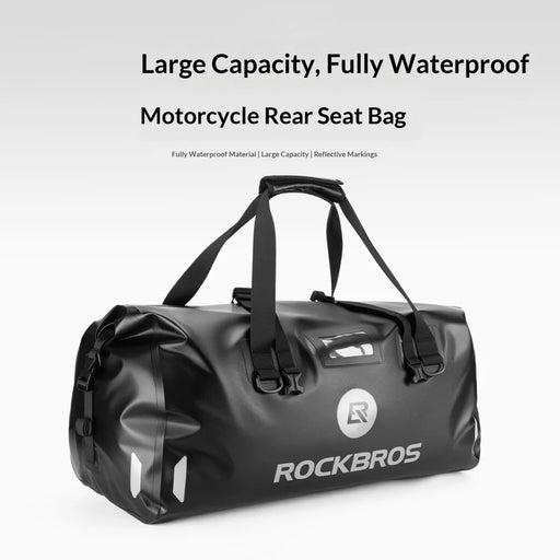 ROCKBROS 30140128 65L Motorcycle Waterproof Tail Bag Helmet Storage Rear Seat Bag - Black - 2