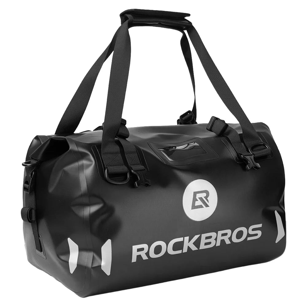ROCKBROS 30140128 40L Motorcycle Rear Seat Bag Helmet Storage Waterproof Tail Bag - Black - 1