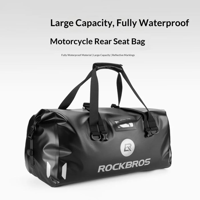 ROCKBROS 30140128 40L Motorcycle Rear Seat Bag Helmet Storage Waterproof Tail Bag - Black - 2