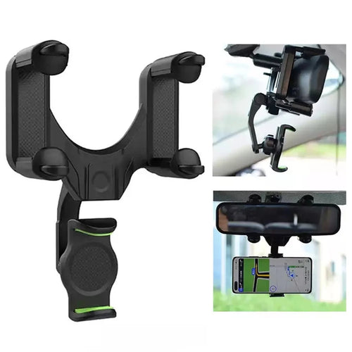 Car Rearview Mirror Phone Holder 360 Degrees Rotating Cellphone Bracket Stand - 1