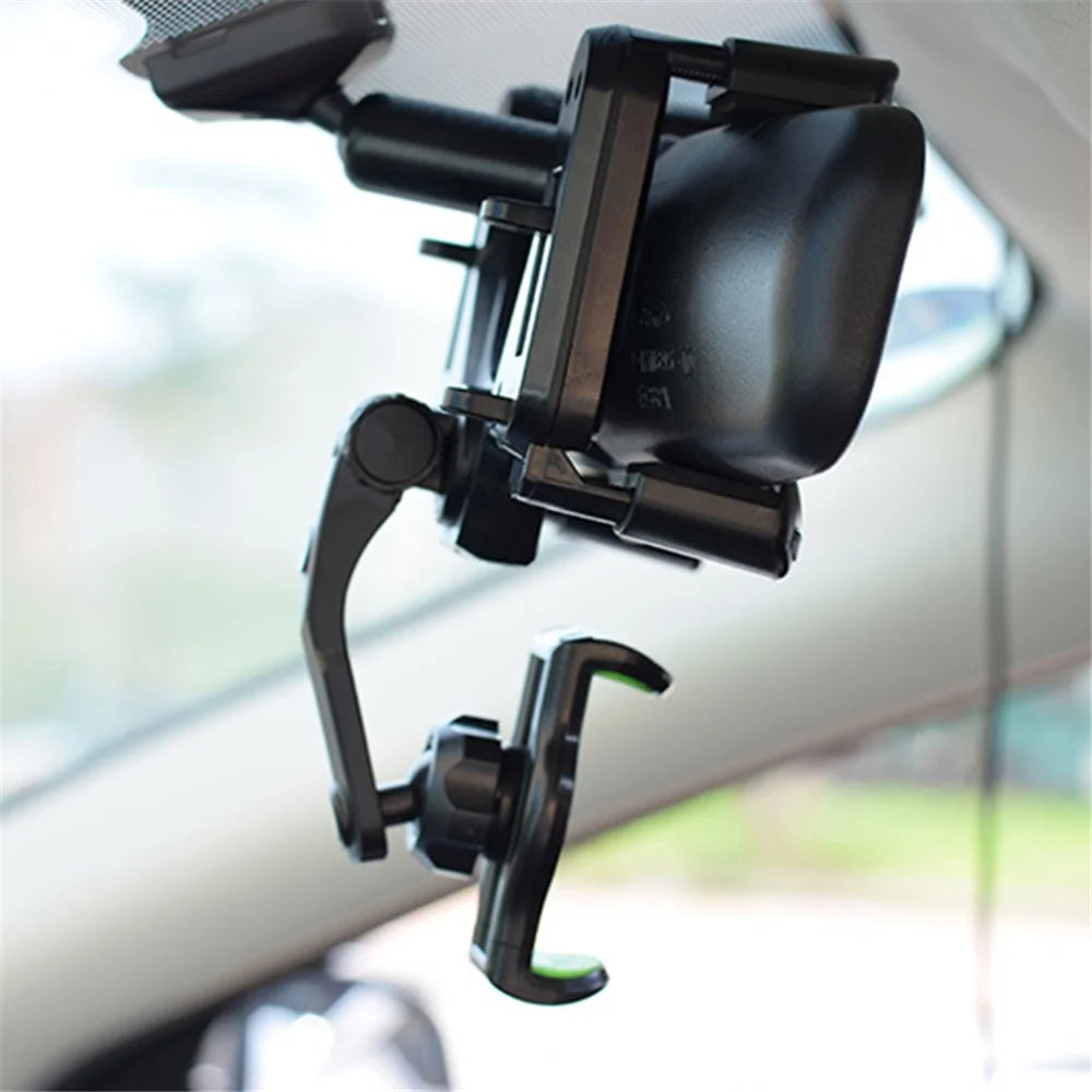 Car Rearview Mirror Phone Holder 360 Degrees Rotating Cellphone Bracket Stand - 5