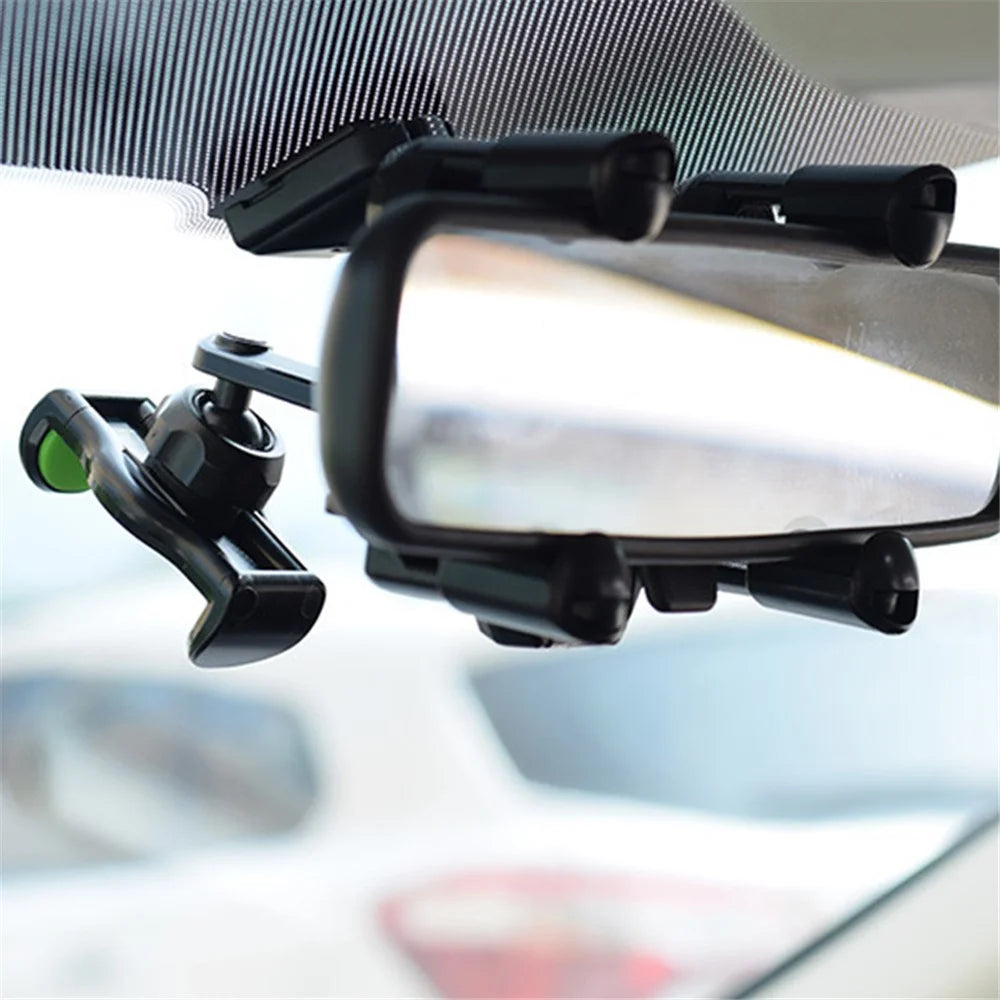 Car Rearview Mirror Phone Holder 360 Degrees Rotating Cellphone Bracket Stand - 6