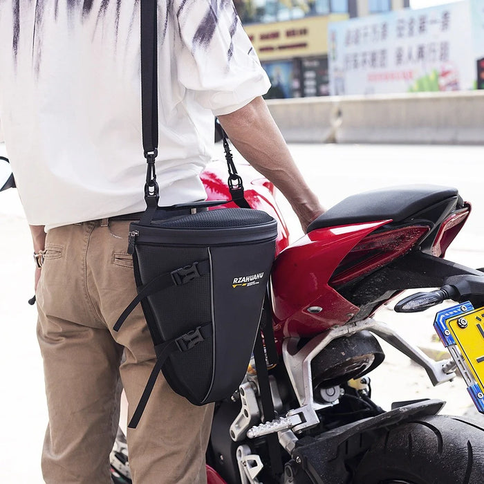 RZAHUAHU 13L Waterproof Motorcycle Rear Seat Bag Large Capacity Hard Shell Multifunctional Motorbike Tail Bag - 4