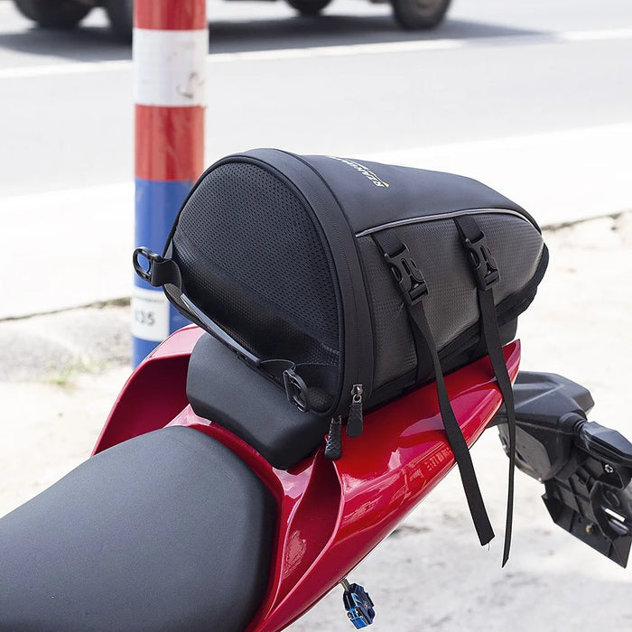 RZAHUAHU 13L Waterproof Motorcycle Rear Seat Bag Large Capacity Hard Shell Multifunctional Motorbike Tail Bag - 5