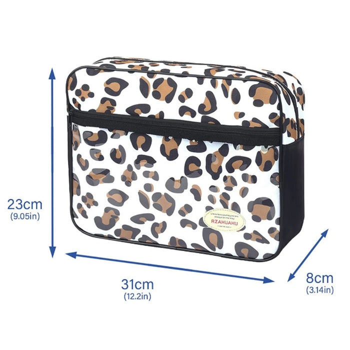 RZAHUAHU 5L Motorcycle Electric Bike Scooter Handlebar Storage Bag Bicycle Hanging Bag - Leopard Print - 6