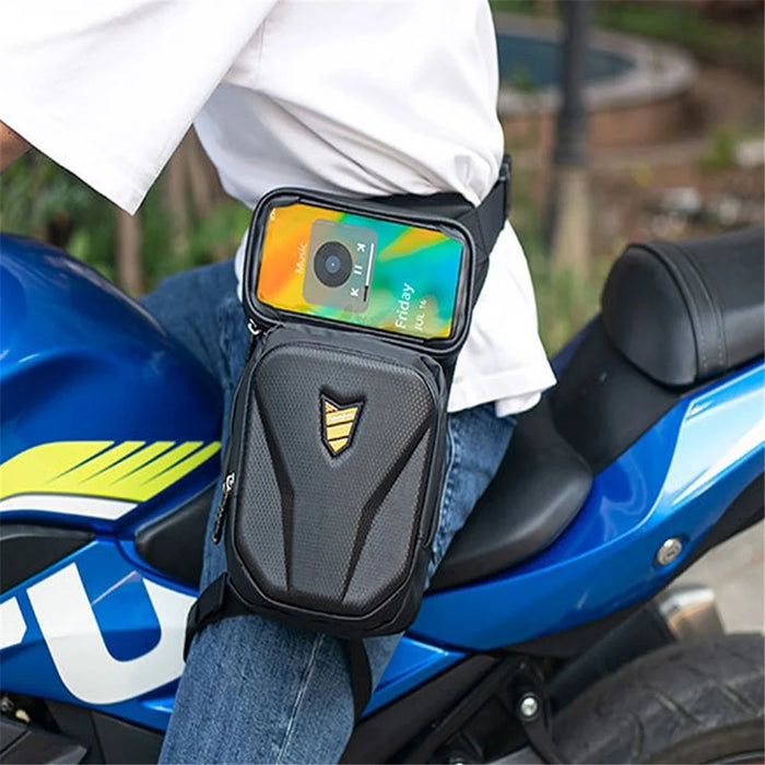 RZAHUAHU Motorcycle Leg Side Bag Waterproof Large Capacity Touch Screen Phone Pocket Fanny Pack Waist Bag - 3