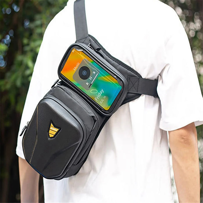 RZAHUAHU Motorcycle Leg Side Bag Waterproof Large Capacity Touch Screen Phone Pocket Fanny Pack Waist Bag - 6