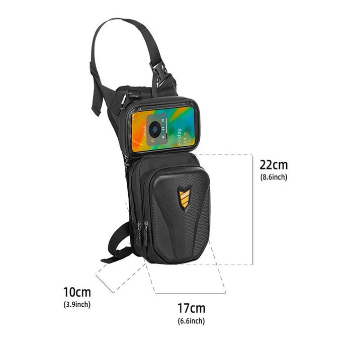 RZAHUAHU Motorcycle Leg Side Bag Waterproof Large Capacity Touch Screen Phone Pocket Fanny Pack Waist Bag - 7