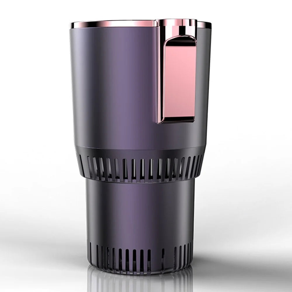 Car Smart Hot and Cold Drinks Holder Home Office Fast Refrigeration Heating Cooling Cup with Digital Display - Purple - 1