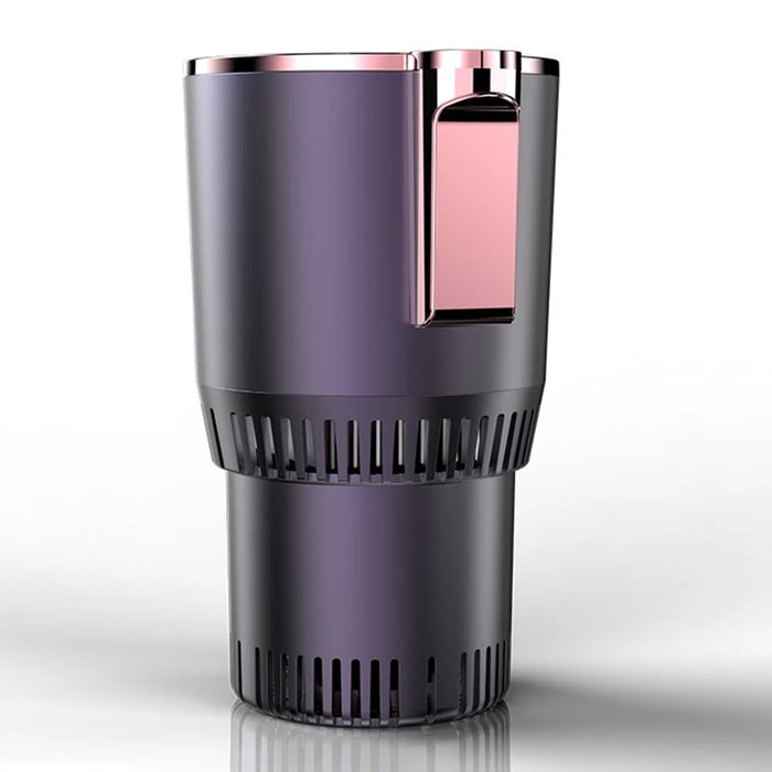 Car Smart Hot and Cold Drinks Holder Home Office Fast Refrigeration Heating Cooling Cup with Digital Display - Purple - 1