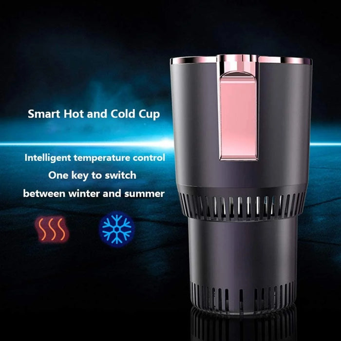 Car Smart Hot and Cold Drinks Holder Home Office Fast Refrigeration Heating Cooling Cup with Digital Display - Purple - 2