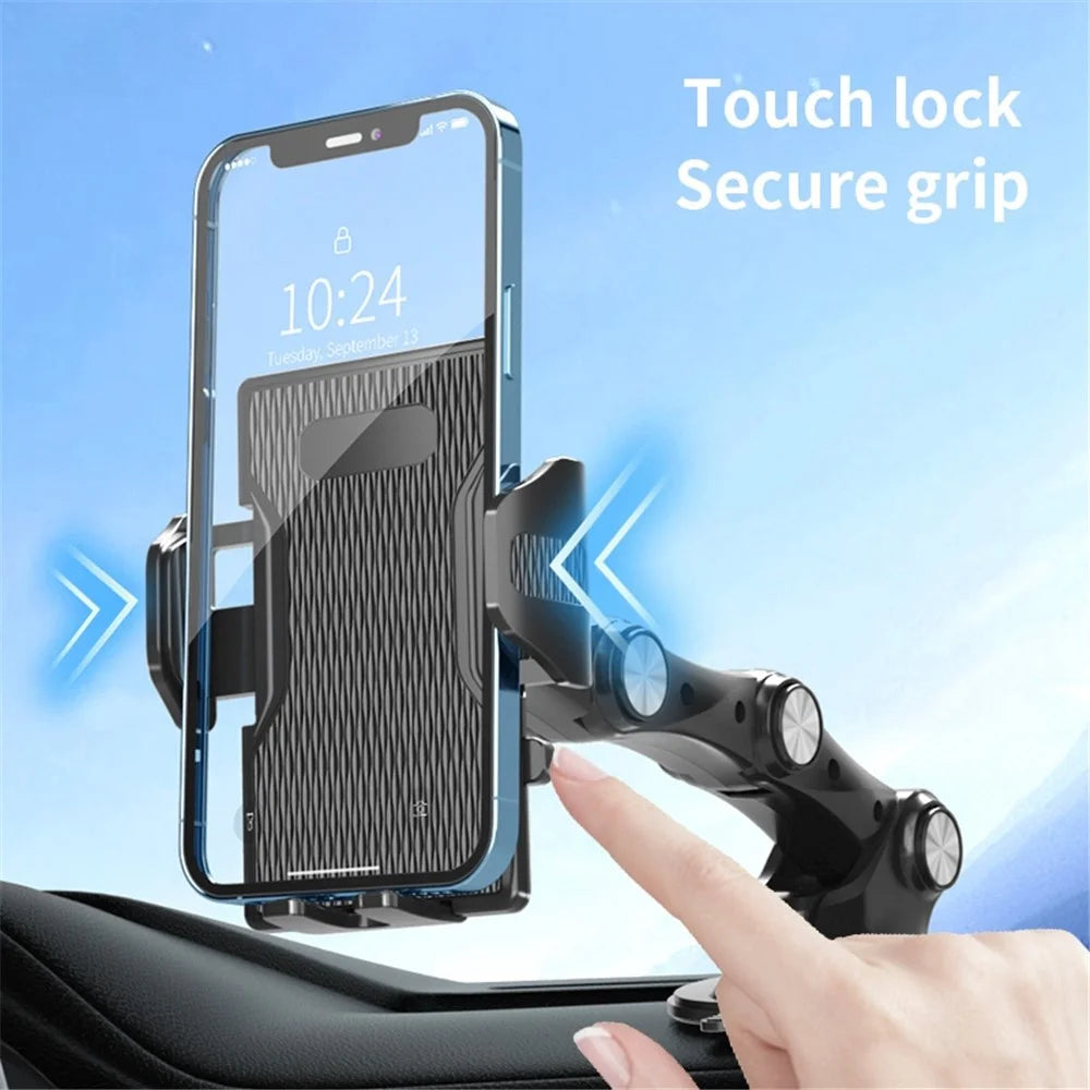 XZ3+JZ6 Nano Suction Cup Base Phone Holder Automatic Clamping Three Segment Bracket for Car Dashboard / Windshield - 5