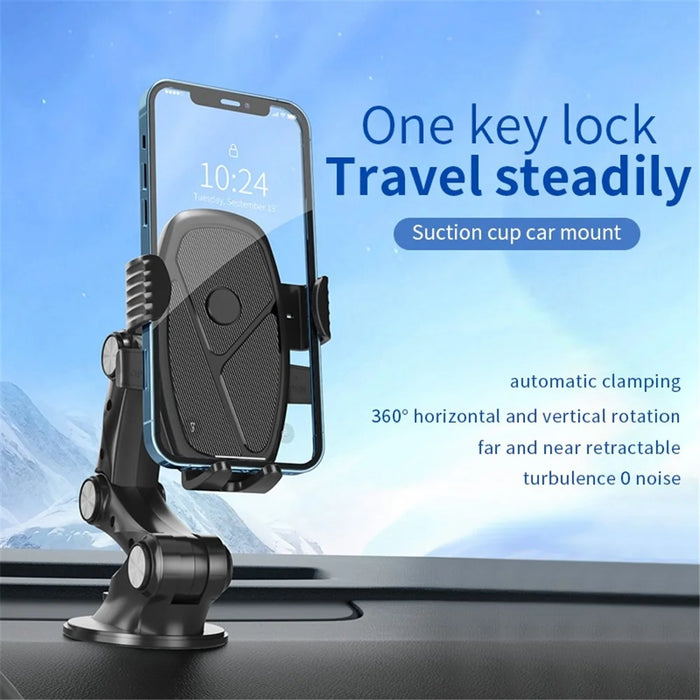 XZ3+JZ3 Car Dashboard / Windshield Mount Three Segment Nano Suction Cup Base Automatic Clamping Phone Holder Bracket - 3