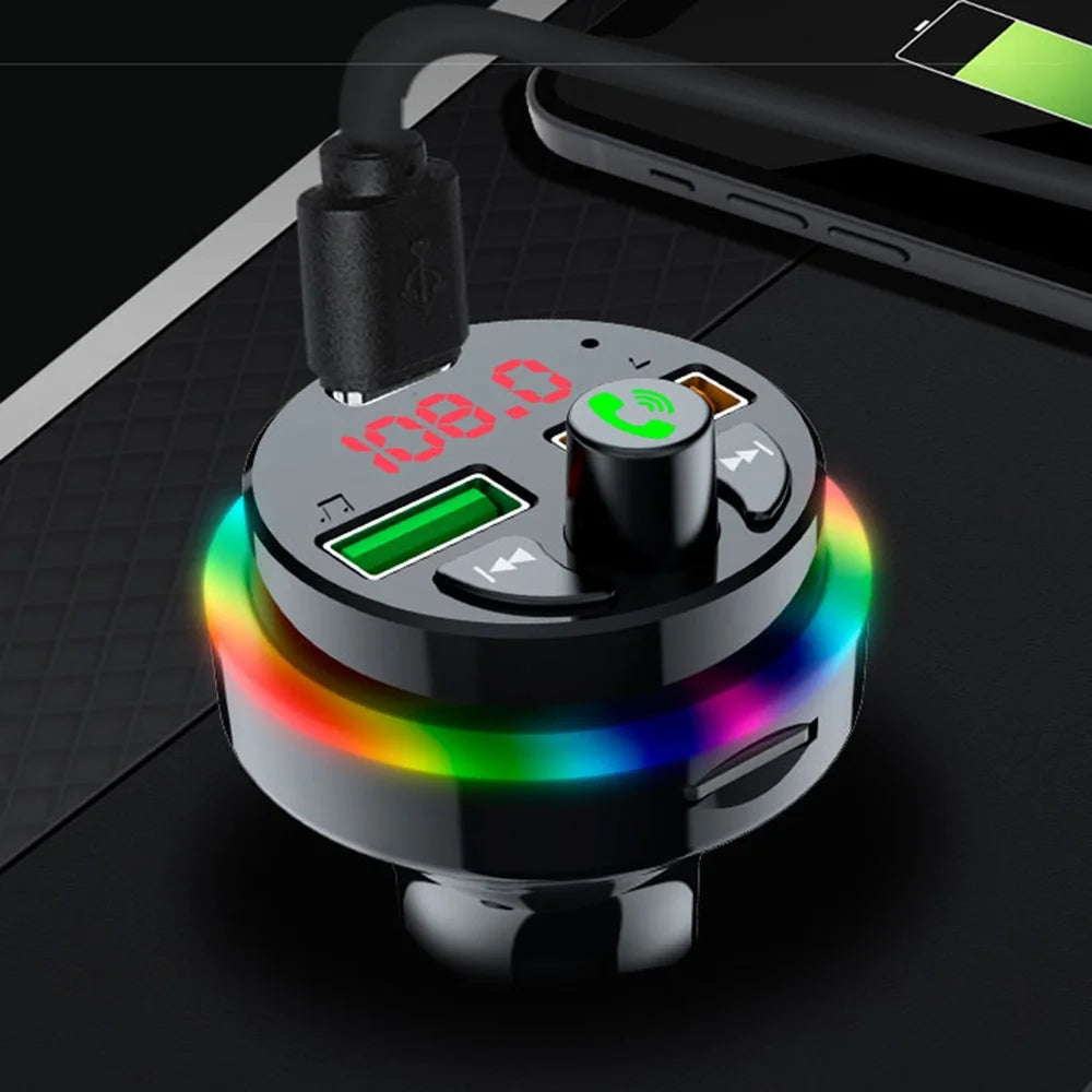 PDF17 Bluetooth-compatible Car Charger 2 USB + Type-C PD 25W Fast Charging Car Charger Adapter Bluetooth-compatible Call Receiver Support TF Card / BT Music Player - 3