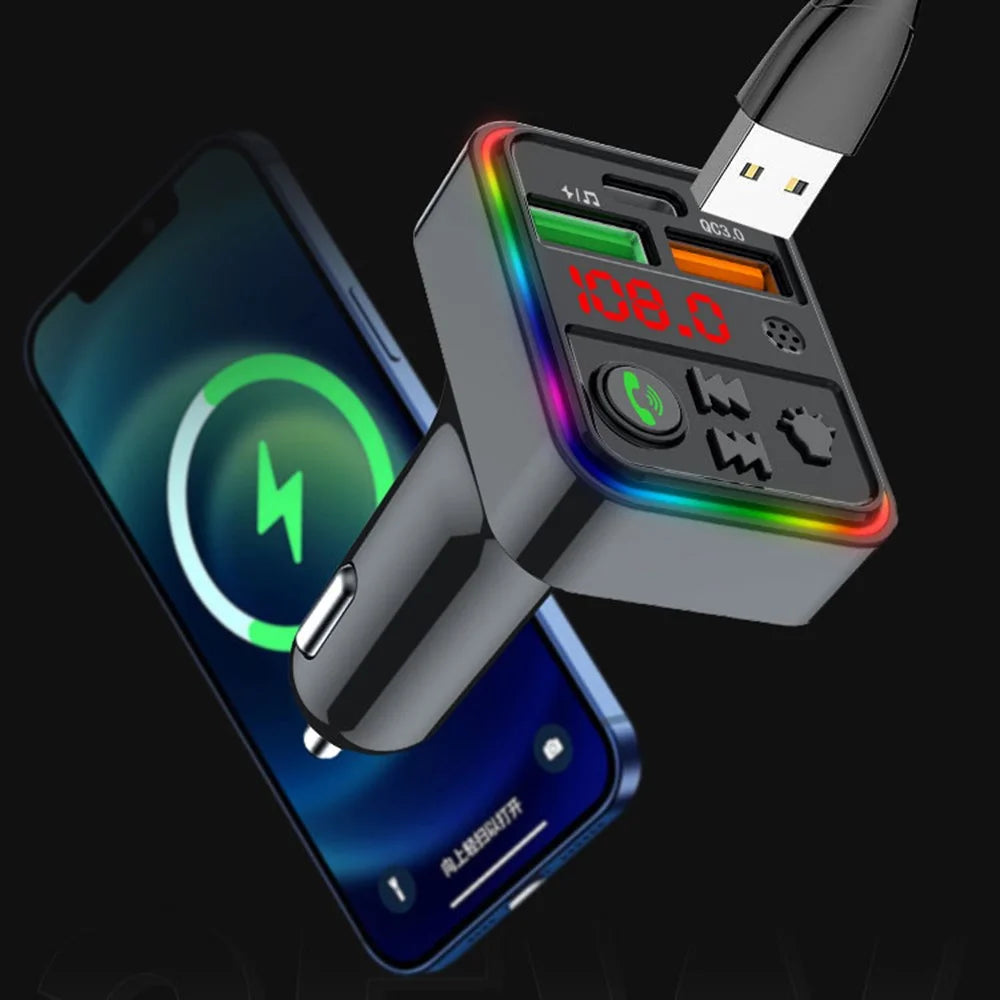 PDF18 PD 25W+QC3.0 Car Charger Bluetooth-compatible MP3 Player Car Charger Adapter Support Hands-Free Calls U-Disk Lossless Sound Quality - 5
