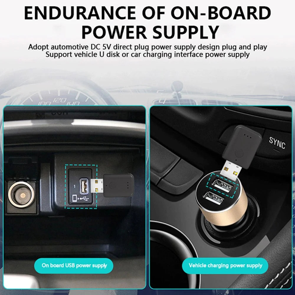 HQ-H5 Car Wireless Audio Adapter Bluetooth-compatible USB Receiver Universal Lossless MP3 Playback FM Transmitter Car Audio Adapter for Driving Navigation - 4