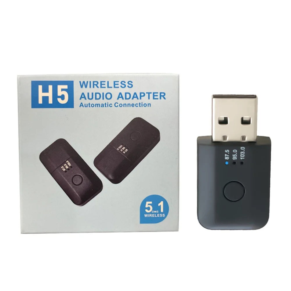 HQ-H5 Car Wireless Audio Adapter Bluetooth-compatible USB Receiver Universal Lossless MP3 Playback FM Transmitter Car Audio Adapter for Driving Navigation - 7