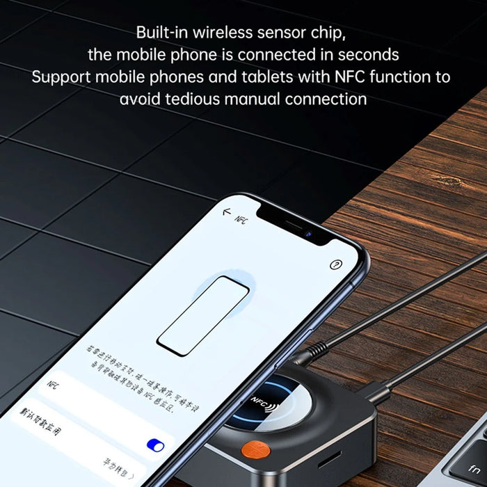 C52 NFC Bluetooth-compatible 5.1 Receiver Stereo AUX 3.5mm RCA Optical Bluetooth-compatible Audio Adapter TV Wireless Handsfree Call - 4