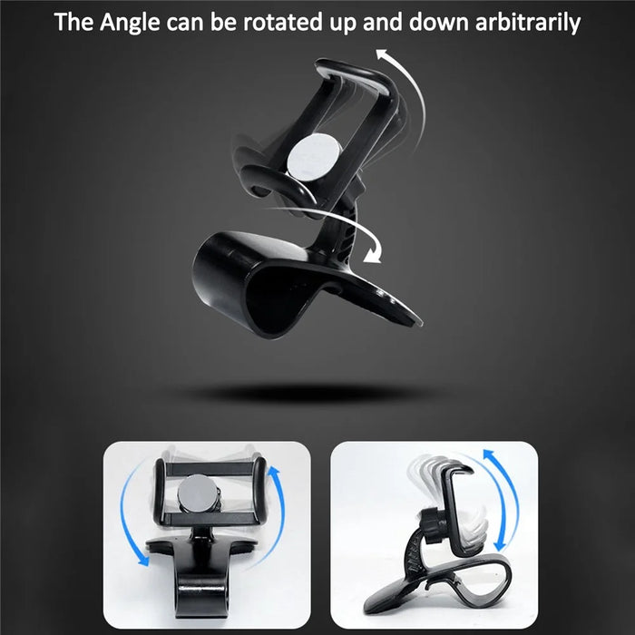Universal Car Dashboard HUD Clip Phone Holder Rotatable Mobile Phone Stand Bracket with Air Vent Clip - 5