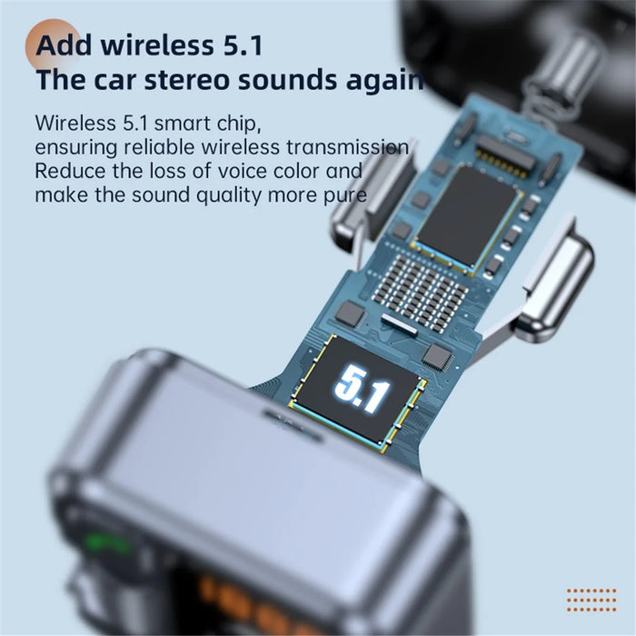 T16 PD 30W Car Charger Bluetooth-compatible MP3 Player FM Transmitter Charger Adapter with LED Screen - 4