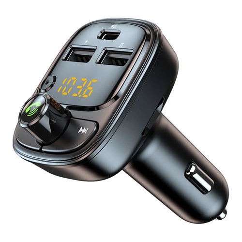 T02 PD 24W Bluetooth-compatible Car Charger MP3 Player Multifunction Car Charger Adapter with 2USB, Type-C Ports - 1