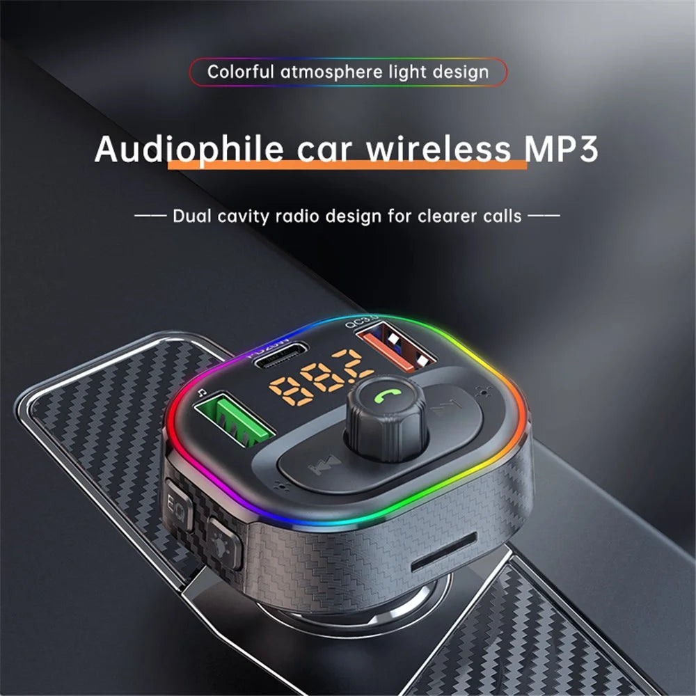 T86 QC3.0 / PD Car Charger Bluetooth-compatible MP3 Player FM Transmitter Cigarette Lighter Charger Support U Disk / TF Card - 2