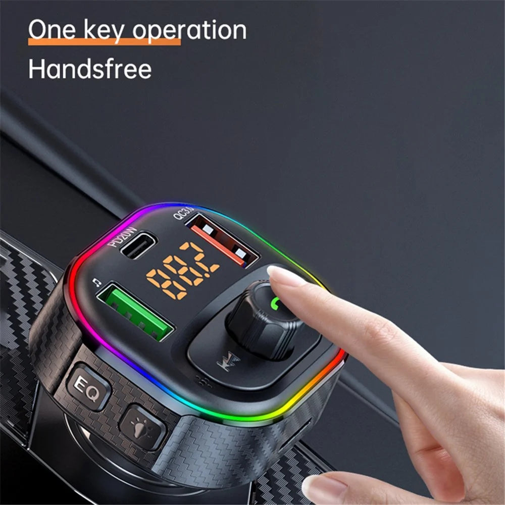 T86 QC3.0 / PD Car Charger Bluetooth-compatible MP3 Player FM Transmitter Cigarette Lighter Charger Support U Disk / TF Card - 7