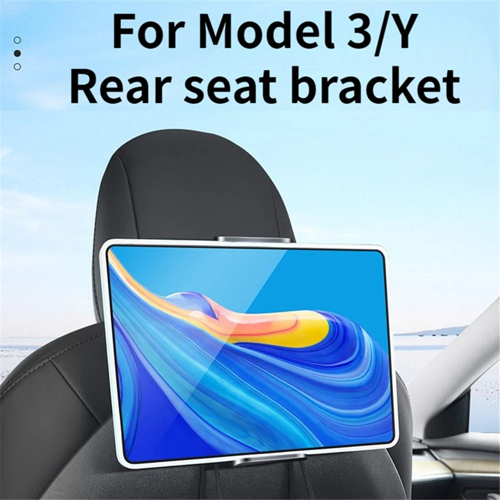 TSLZH26 ABS Car Phone Holder for Tesla Model 3 / Model Y , Rear Seat Phone Tablet Holder Mount with Dual Hooks - 2