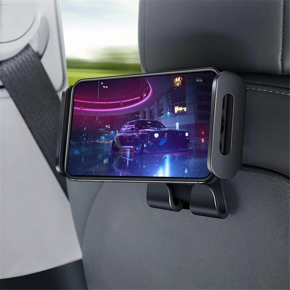 TSLZH26 ABS Car Phone Holder for Tesla Model 3 / Model Y , Rear Seat Phone Tablet Holder Mount with Dual Hooks - 7