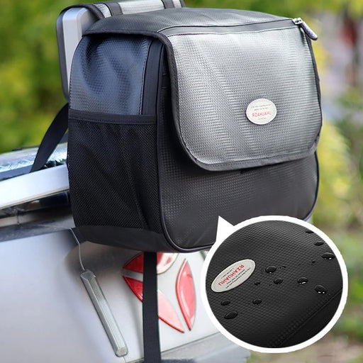 RZAHUAHU 10L Waterproof PU Motorcycle Rear Seat Bag Motorbike Bicycle Tools Storage Tail Bag - 2