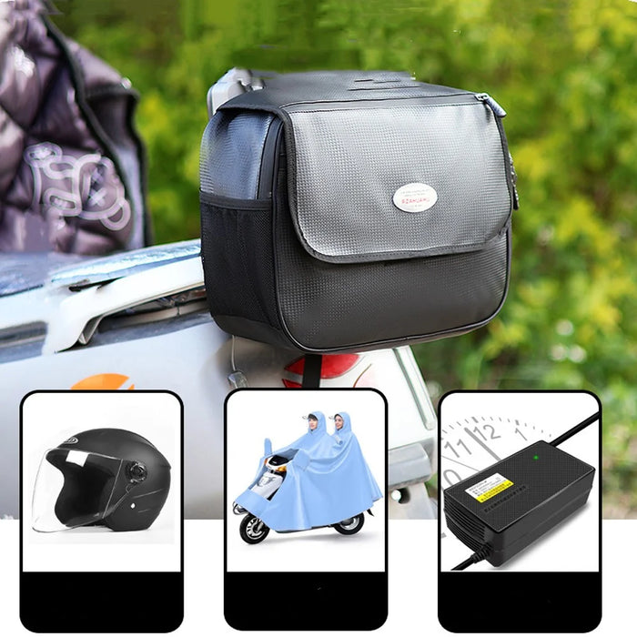 RZAHUAHU 10L Waterproof PU Motorcycle Rear Seat Bag Motorbike Bicycle Tools Storage Tail Bag - 4