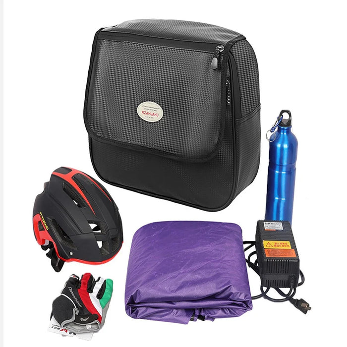 RZAHUAHU 10L Waterproof PU Motorcycle Rear Seat Bag Motorbike Bicycle Tools Storage Tail Bag - 6